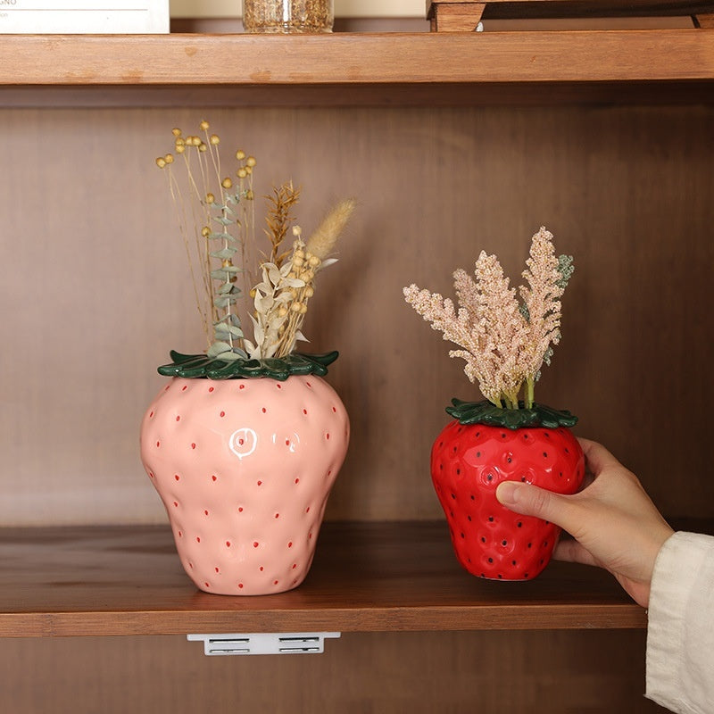 Strawberry Ceramic Vase Home Decoration Ornaments