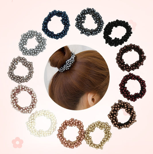 Handmade Crochet Rubber Band Hair Tie Pearl