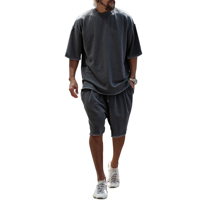 Large Size Casual Men's Suit Loose Short Sleeve