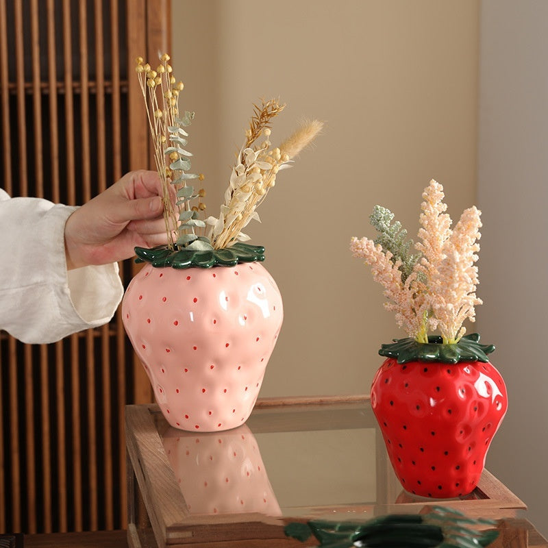 Strawberry Ceramic Vase Home Decoration Ornaments