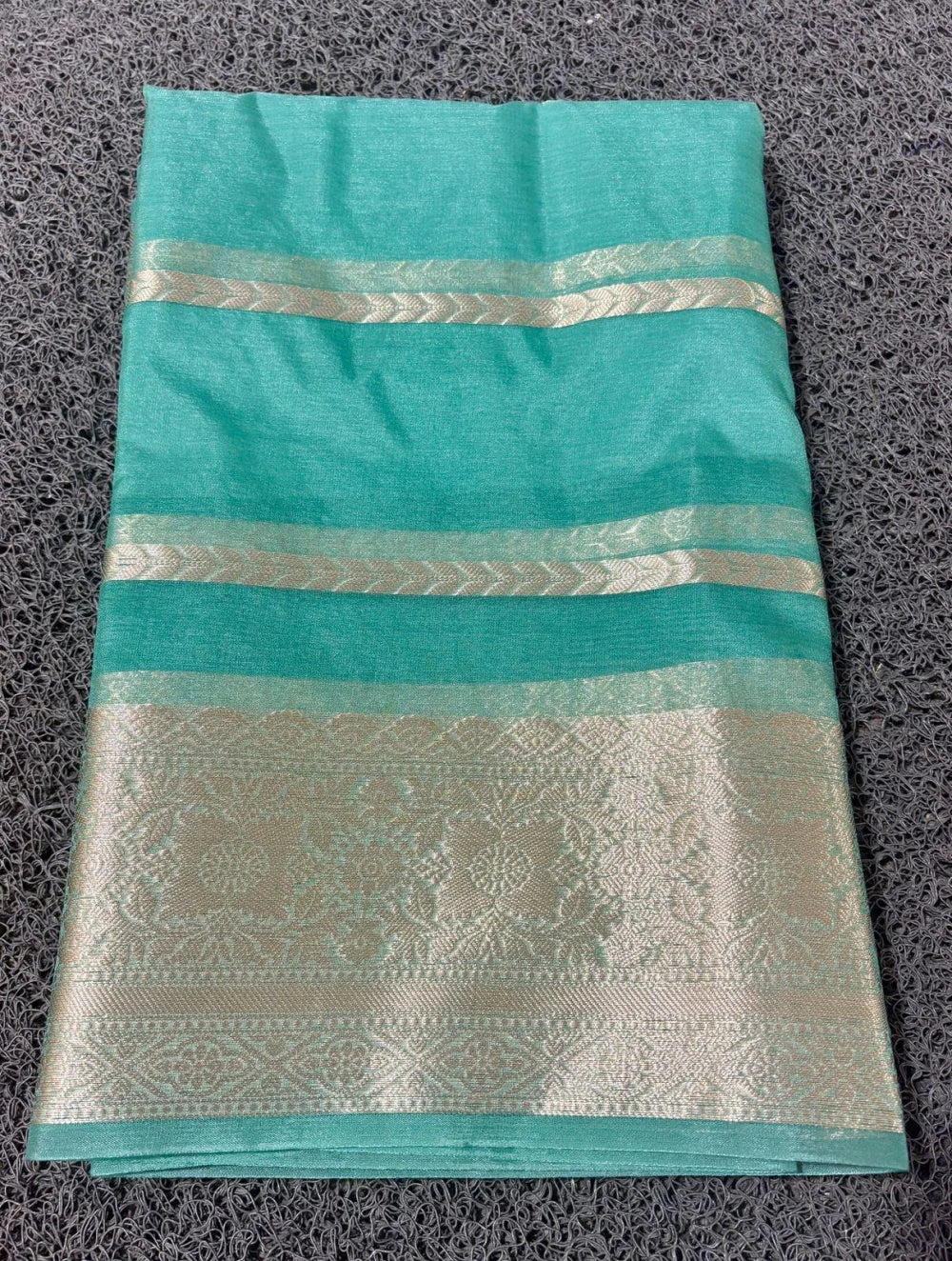 Premium Organza Fabric - 6.25 Meters - Teal Color