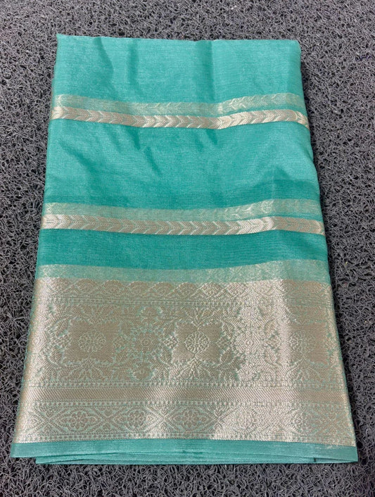 Premium Organza Fabric - 6.25 Meters - Teal Color