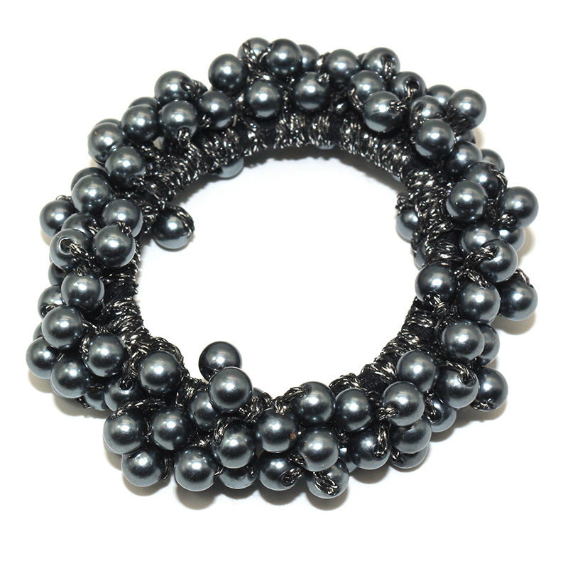 Handmade Crochet Rubber Band Hair Tie Pearl